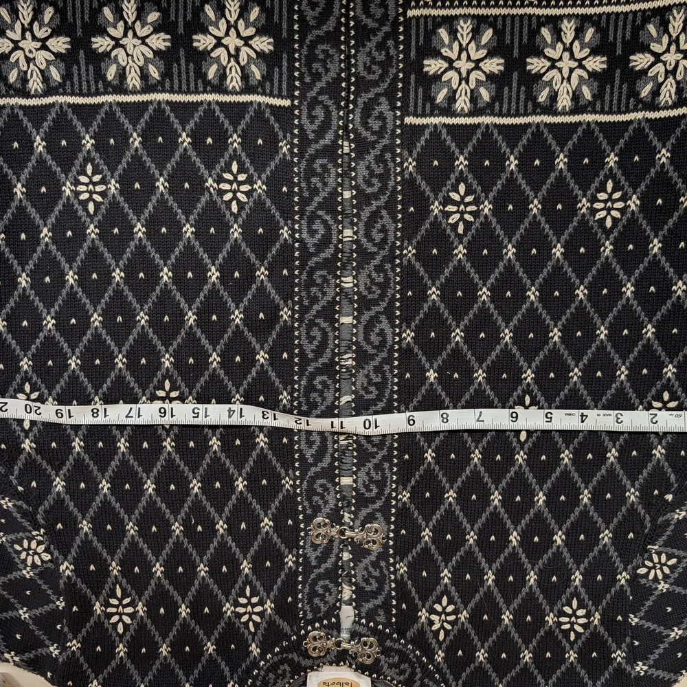 Talbots Nordic Fair Isle Knit Cardigan M - Picture 7 of 9